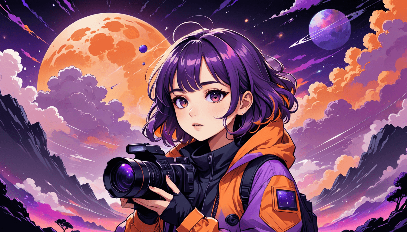 A girl shooting youtube videos