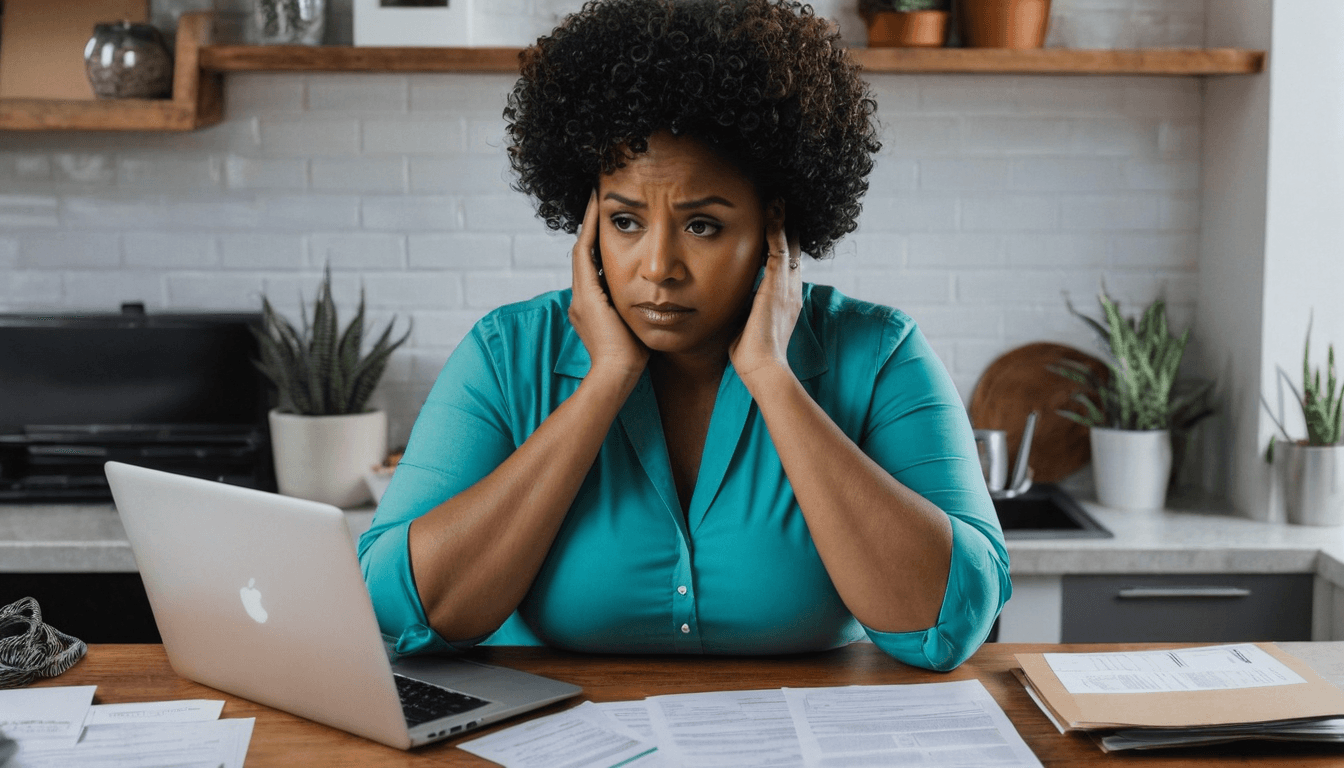 a black woman worried
