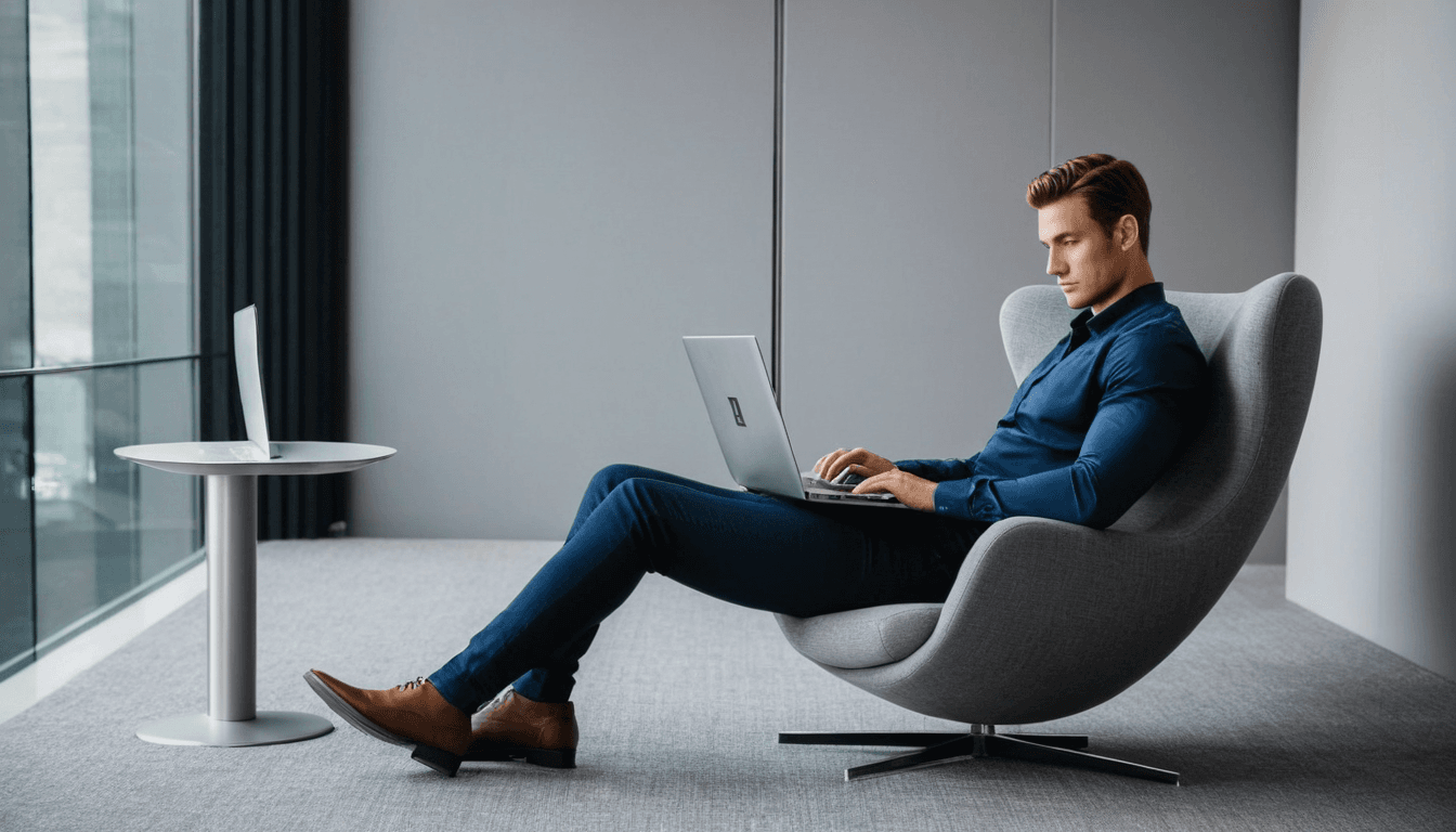 man working on a computer