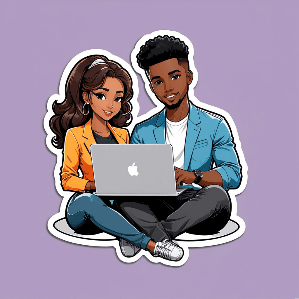 ai generated woman designing a poster on a computer