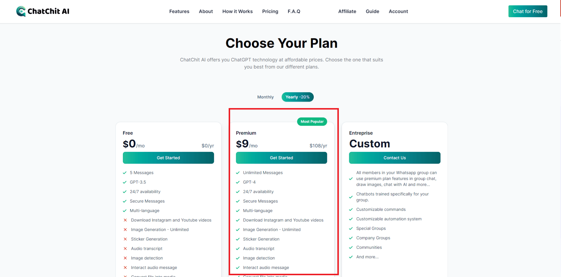 ChatChit pricing